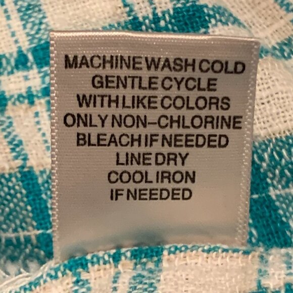 Christopher & Banks Linen Blend Plaid Short Sleeve Button Up Top Sz S #44F - Picture 8 of 8